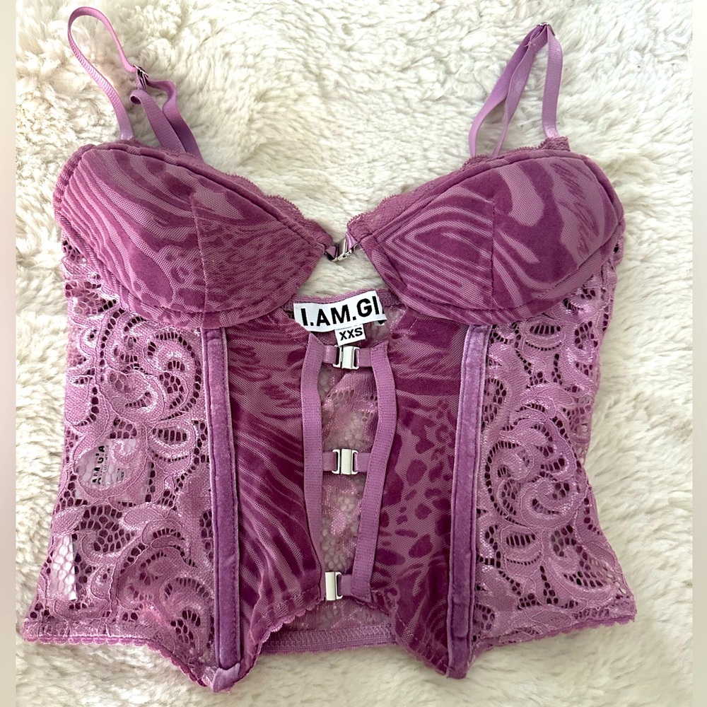 I.AM.GIA Purple Lace Women's Top